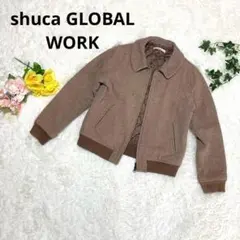 shuca GLOBAL WORK ウール混 ジップブルゾン ブラウン