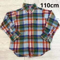 ラルフローレン チェックシャツ 110 長袖 コットン ポロラルフローレンキッズ