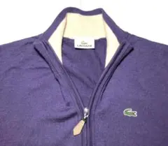 LACOSTE　ラコステ　フルジップ　ハイネックニット　M　ウールマーク