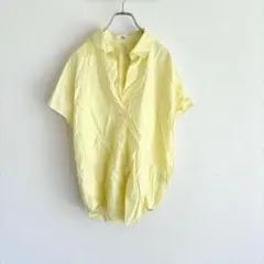 A821 Chez toi スキッパー　半袖　ブラウス　シャツ　イエローのサムネイル