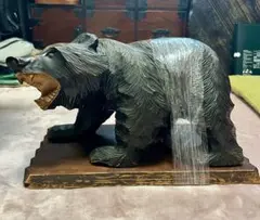 特大木製クマの彫刻 約40cm