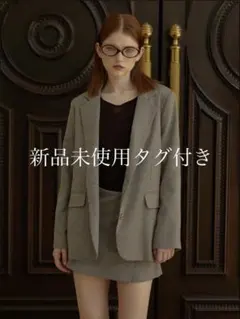 Luan CHECK TAILORED JACKET ブラウン