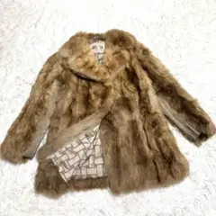 【美品】EMBA エンバ　リアルファーコート 毛皮コート ブラウン