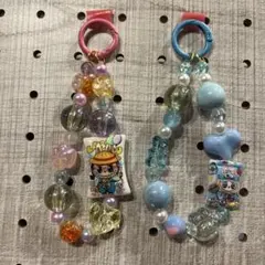ハンドメイド ラブブビーズ携帯ストラップ　2個セット