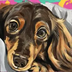 ダックスフンド アクリル画