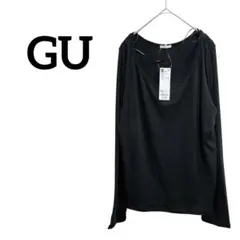 新品タグ付 GU ジーユー 2ピースタンクトップレイヤードT 長袖 黒 3XL