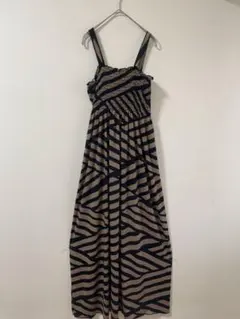 Luxe rose サイドファスナー ロングワンピース ブラウン M 2-141