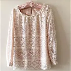 お値下げ中‼️ワールドミニマムミニマム☆ハシゴレースブラウス♪美品のサムネイル