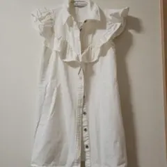 ZARA フリルノースリーブSサイズ