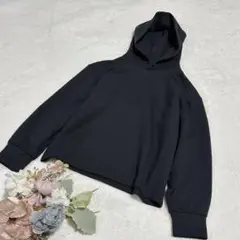 【ユニクロ】UNIQLO ドライスウェットプルパーカー ブラック M