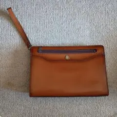 【昭和レトロ】ブラウンレザー クラッチバッグ　RUMOND製