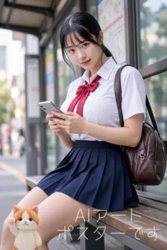 【A443】A4 AI 美女 ポスター アート グラビア 制服 コスプレ