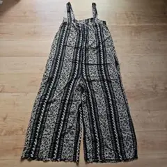 ☆Hula Lani Hawaii☆ブラック地花柄サロペットオールインワン美品☆