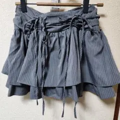 SHEIN グレー ストライプ プリーツミニスカート XS