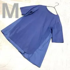 【訳あり】ドゥクラッセ バック金ボタン デザイントップス ネイビー 前後差