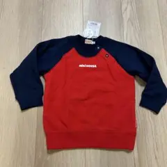 miki HOUSE 赤ネイビー トレーナー 90サイズ