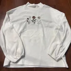 SHEIN FRIFUL 花刺繍 ホワイト長袖セーター M