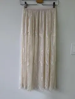 アルシーヴ　アイボリー　レース ロングスカート