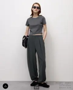 GU ドレープバルーンパンツ グレー L