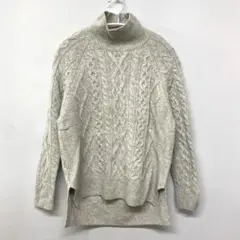 グリーンレーベルリラクシング ハミルトンウール ハイネックケーブルニット 羊毛