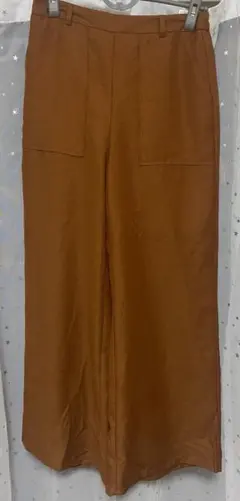 GU ブラウン ワイドパンツ L