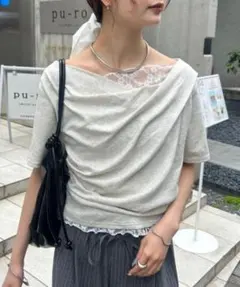 mystic レースドッキングオフショル半袖Tシャツのサムネイル