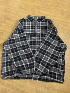フリースプルオーバー ブラック系チェック