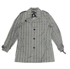 グレー チェック トレンチコート