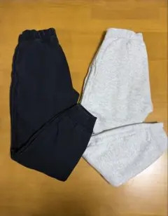 ユニクロ ボアスウェットパンツ 150 ２枚セット ブラック／グレー