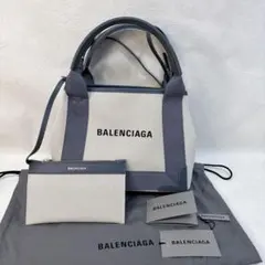 新品 BALENCIAGA ネイビーカバスXS 2way グレー　保存袋　タグ付のサムネイル