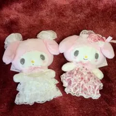 サンリオ レディマイメロディ マスコットホルダー　ピンク&ホワイト ２点