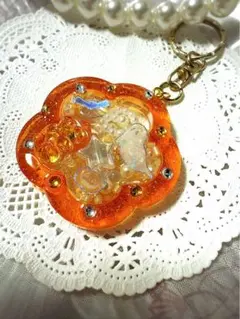 ハロウィン　フラワーシェイカー　レジンキーホルダー