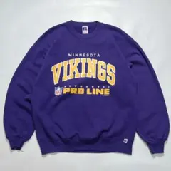 90s ラッセル NFL バイキングUSA製 スウェット 紫 L 9157
