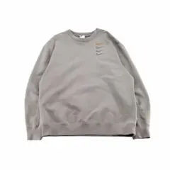 NIKE スウェット トレーナー ロゴ刺繍 ベージュグレー L