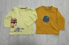 恐竜と地球のデザインTシャツ2枚セット