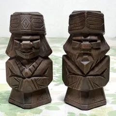アイヌ　木彫り人形　ニポポ　2体セット 民芸品