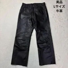 美品 Lサイズ 牛革 MEN'S TENORAS レザーパンツ 本革 ブラックのサムネイル