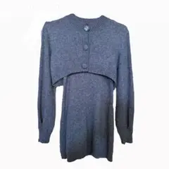 eimy istoire ニットセットアップ　ワンピース　カーディガン グレー