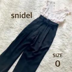 新品　Snidel フリルオールインワン　スカラップ　バイカラー　0サイズ(S)
