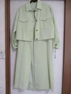 新品☆タグ付き　VIN　麻混　アンサンブル　ジャケット×ロング丈ベスト　M