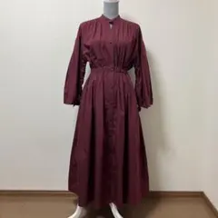 ボルドー ロングワンピース