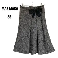 ✨美品✨【Max Mara】ウールシルク リボン ツイードフレアスカート38のサムネイル