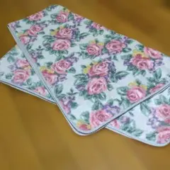 ローズ柄 バスタオル 花柄　ライトブルーのサムネイル
