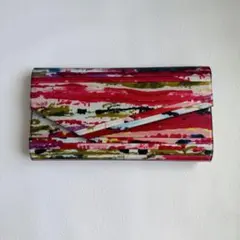 マルチカラーストライプクラッチバッグ　パーティバッグ