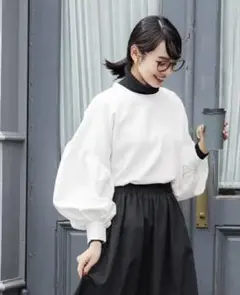 cocaバルーンボリューム袖ブラウス オフホワイト 入学卒業入社