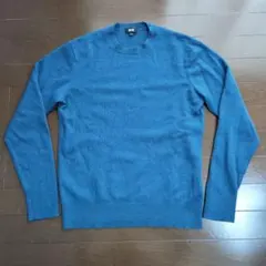 UNIQLO 青 カシミヤ クルーネックニット S