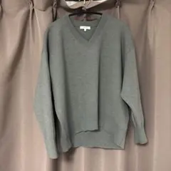 GLOBAL WORK スウェットライクVネックプルオーバー　Lサイズ