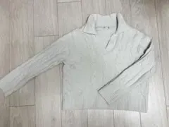 GU ケーブル編み Vネックセーター Sサイズ