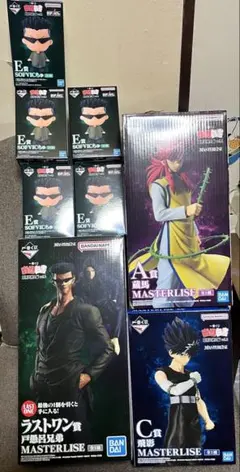 一番くじ　幽遊白書　A賞蔵馬　C賞飛影　ラストワン賞戸愚呂兄弟　ソフビくちゅ5個