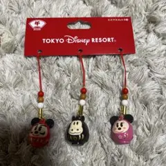 ディズニーリゾート　2026お正月　鈴マスコット　ミッキーだるま ミニーだるま